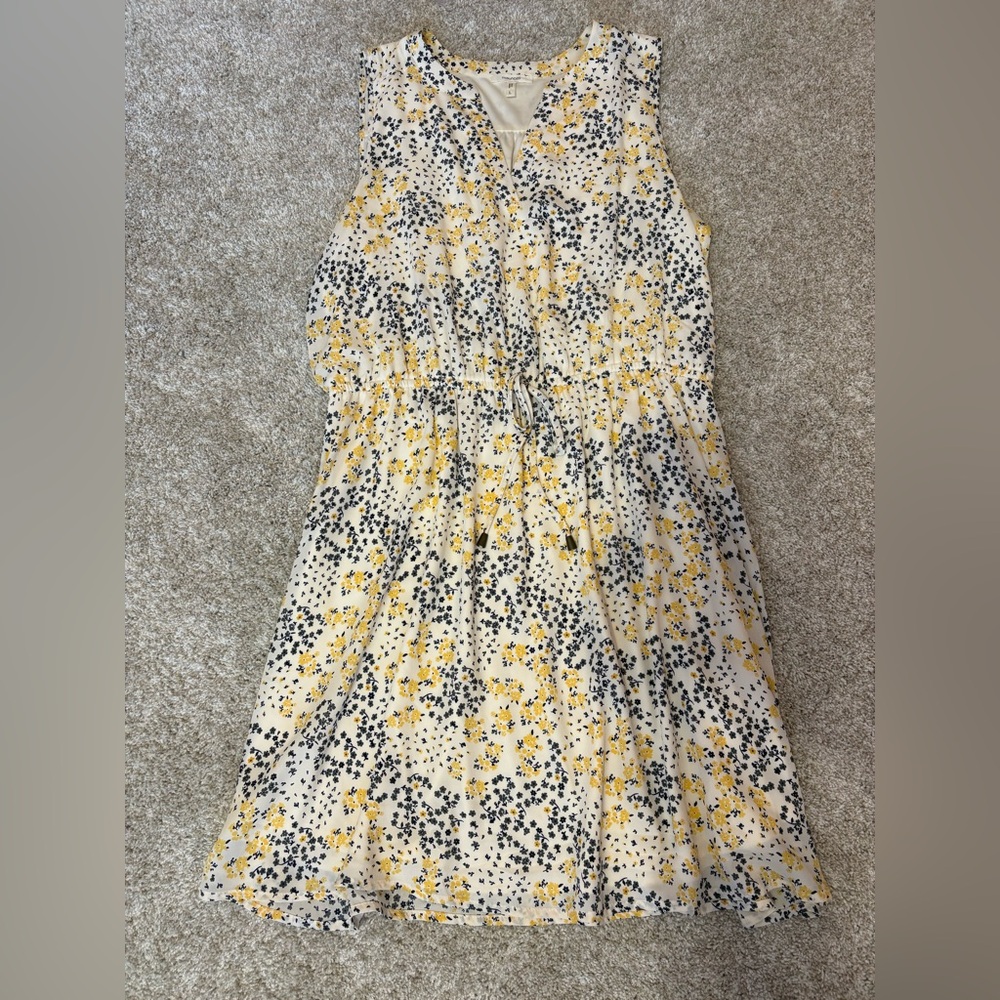 Maurices White Dress with Floral Accents